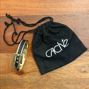 Cache Gold and Black Buckle Bracelet